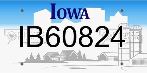 IB60824 Iowa License Plate