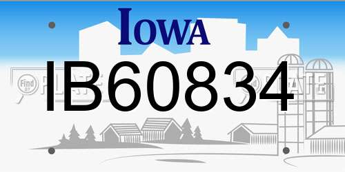 IB60834 Iowa License Plate