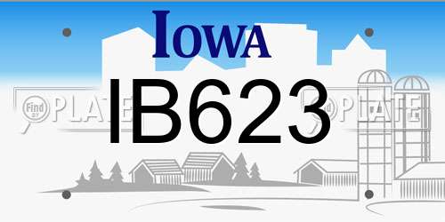 IB623 Iowa License Plate