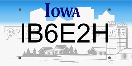 IB6E2H Iowa License Plate