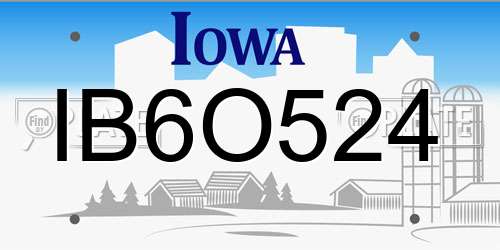 IB6O524 Iowa License Plate