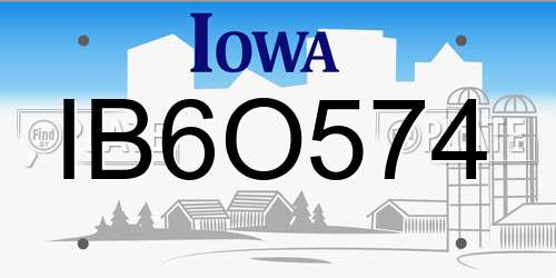 IB6O574 Iowa License Plate