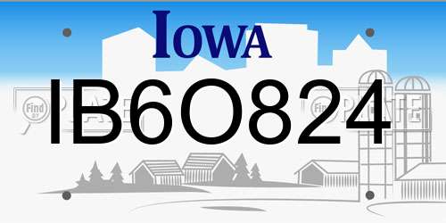 IB6O824 Iowa License Plate