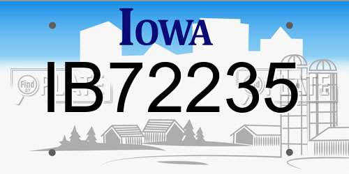 IB72235 Iowa License Plate