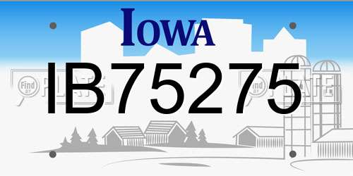 IB75275 Iowa License Plate