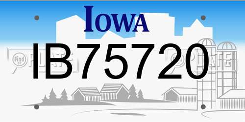 IB75720 Iowa License Plate