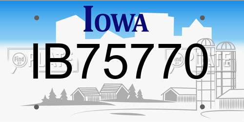 IB75770 Iowa License Plate