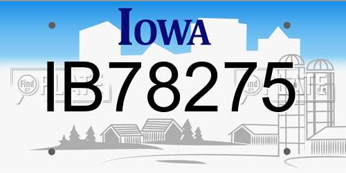 IB78275 Iowa License Plate