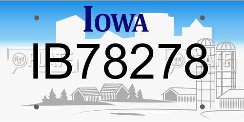 IB78278 Iowa License Plate
