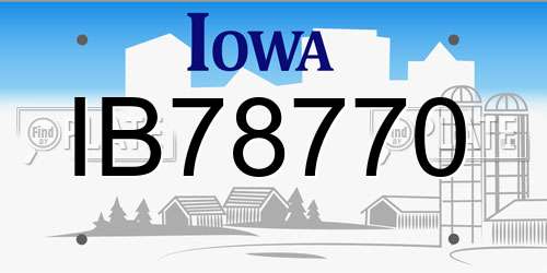 IB78770 Iowa License Plate