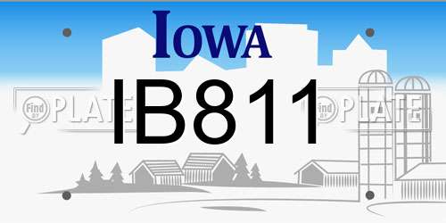 IB811 Iowa License Plate