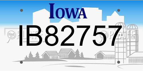 IB82757 Iowa License Plate
