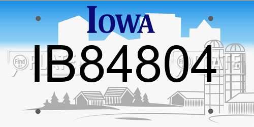IB84804 Iowa License Plate