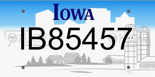 IB85457 Iowa License Plate