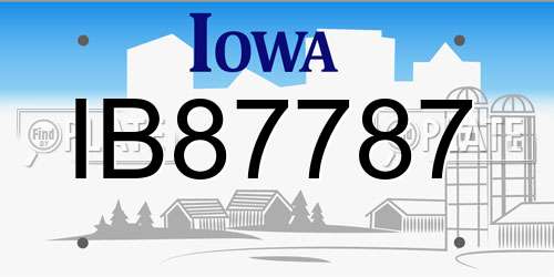 IB87787 Iowa License Plate