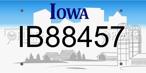 IB88457 Iowa License Plate