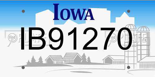 IB91270 Iowa License Plate