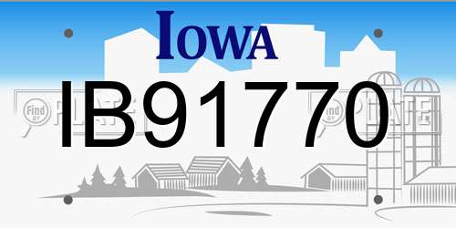 IB91770 Iowa License Plate