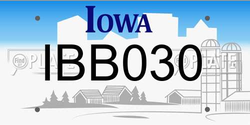 IBB030 Iowa License Plate