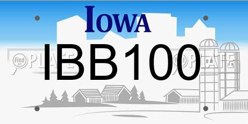 IBB100 Iowa License Plate