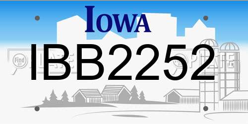 IBB2252 Iowa License Plate