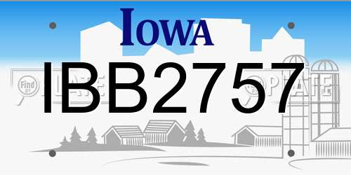 IBB2757 Iowa License Plate