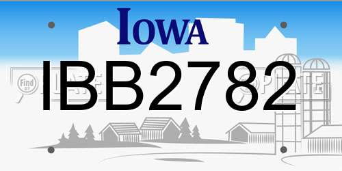 IBB2782 Iowa License Plate