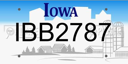 IBB2787 Iowa License Plate