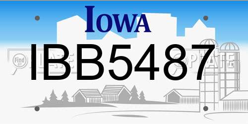IBB5487 Iowa License Plate