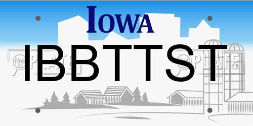 IBBTTST Iowa License Plate