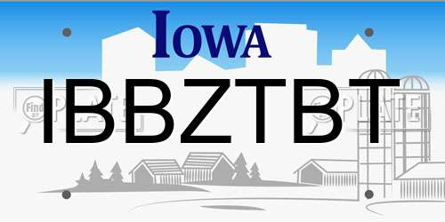 IBBZTBT Iowa License Plate
