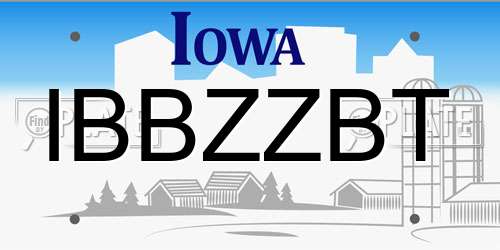 IBBZZBT Iowa License Plate