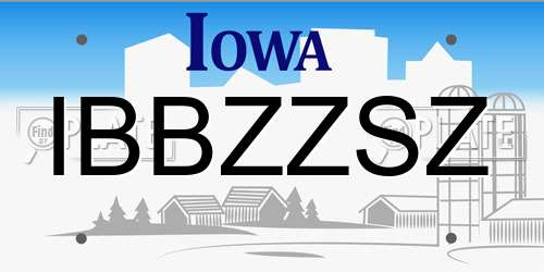 IBBZZSZ Iowa License Plate