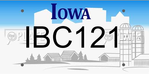 IBC121 Iowa License Plate