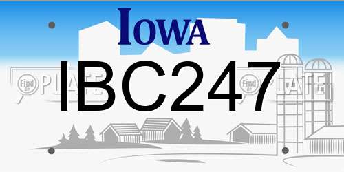IBC247 Iowa License Plate
