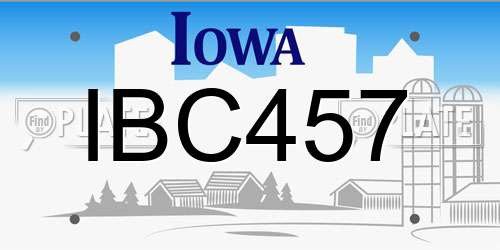 IBC457 Iowa License Plate
