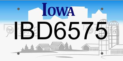 IBD6575 Iowa License Plate