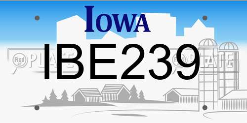 IBE239 Iowa License Plate