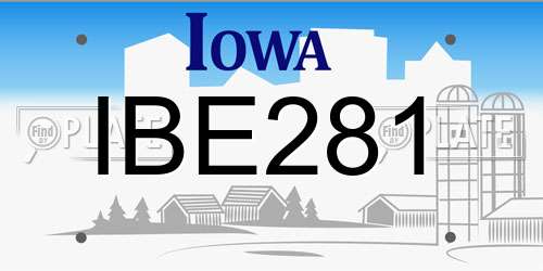 IBE281 Iowa License Plate