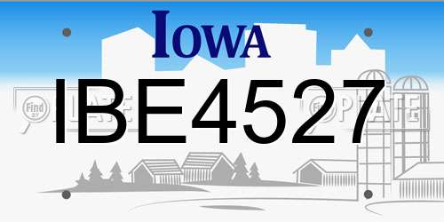 IBE4527 Iowa License Plate