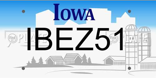 IBEZ51 Iowa License Plate