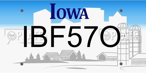 IBF57O Iowa License Plate