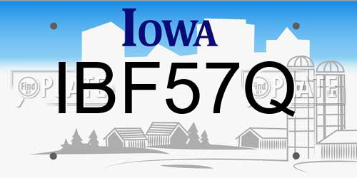 IBF57Q Iowa License Plate