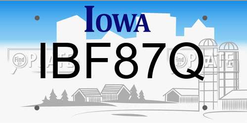 IBF87Q Iowa License Plate