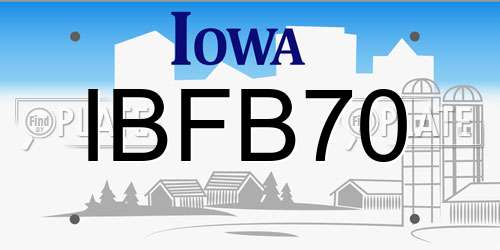 IBFB70 Iowa License Plate