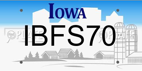 IBFS70 Iowa License Plate
