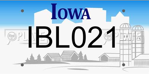 IBL021 Iowa License Plate