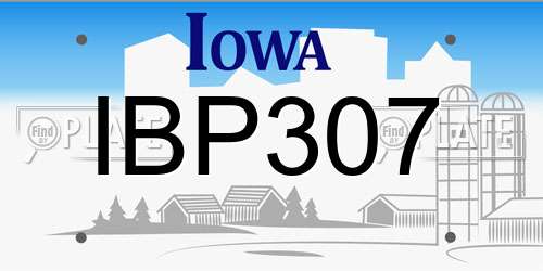IBP307 Iowa License Plate