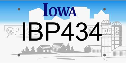 IBP434 Iowa License Plate
