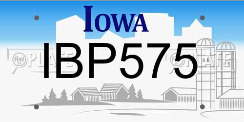 IBP575 Iowa License Plate